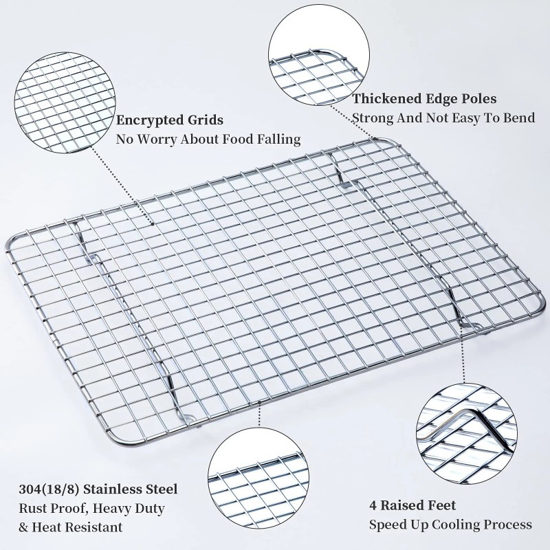 Aisoso Cooling Rack For Baking, Baking Rack With 18/8 Stainless