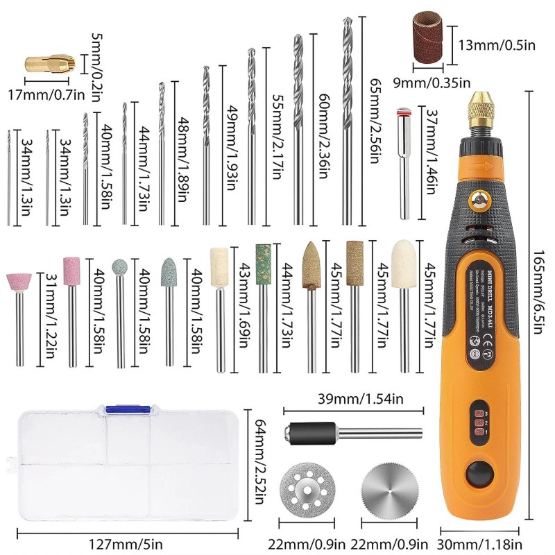 48pcs 3.6V Mini Cordless Rotary Tool Kit 3 Variable Speeds