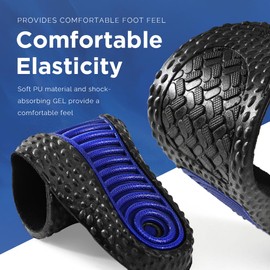 Height Increase Insole Arch Support Elastic Shock Absorbing Sports Shoe Insoles, Heel Lift Inserts Elevator Insoles for Men & Women (3.5cm-black, Women US 7-8.5)