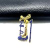 Radiant Rhinestone Metal Sorority High-heeled Shoes Brooch - Golden SIGMA