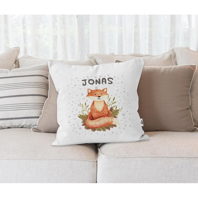 SpecialMe Cushion Cover with Name Fox Cotton 40 x 40