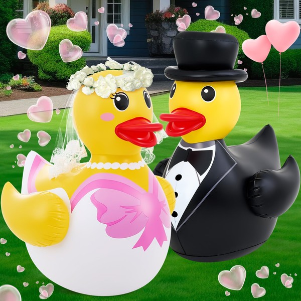 Hungdao 2 Pcs 4 ft Giant Wedding Inflatable Duck Large