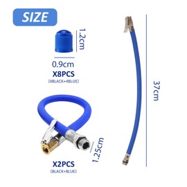 2 Pieces Of Tire Extension Tubes And 8 Pieces Of Valve Caps, Tire Inflation Hose, Tire Inflation Tool, Tire Inflation Adapter