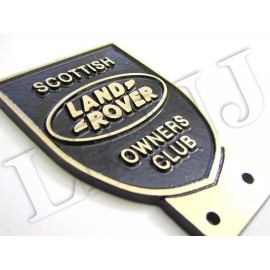 Falon BRONZE SOLID DIE-CAST "LAND ROVER OWNERS CLUB SCOTTISH" BADGE NAMEPLATE 100X70MM