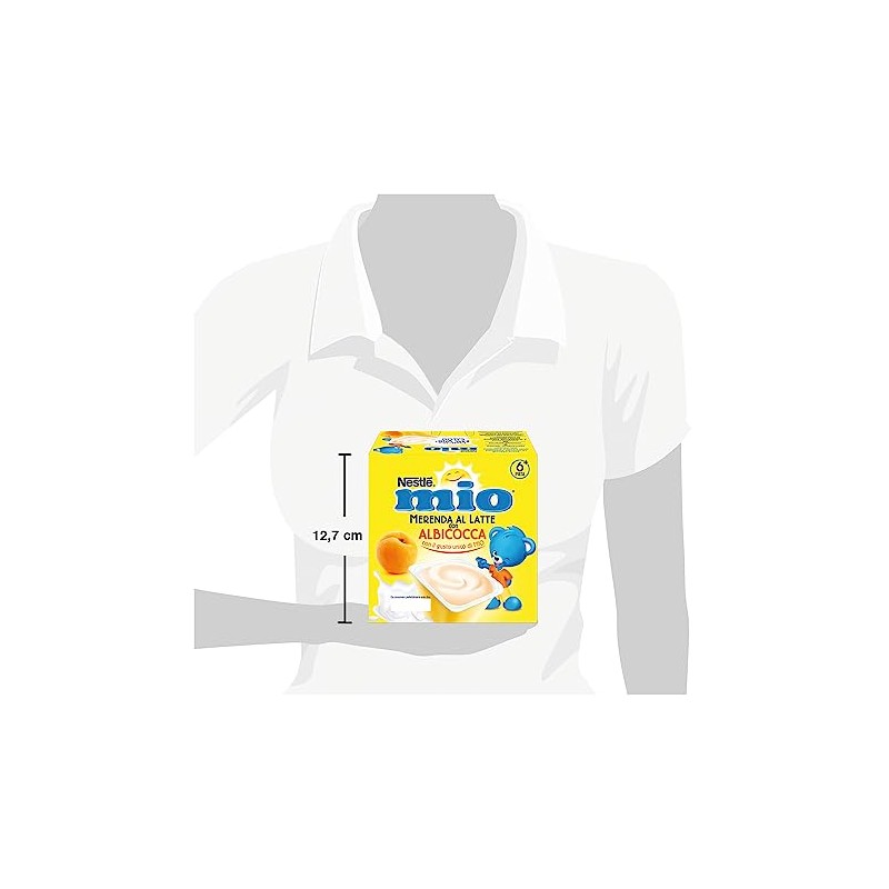 NESTLÉ MIO Merenda al Latte Albicocca, 4 Vasetti da 100g