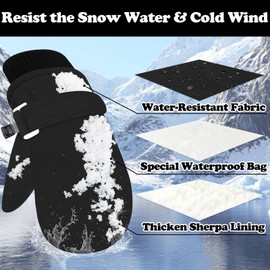 Sarfel Toddler Mittens 18-24 Months Baby Gloves 6-12 Months Baby Mittens Winter Waterproof Toddler Gloves 2T Baby Boy Mittens