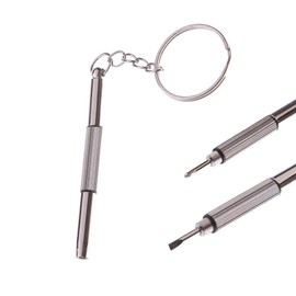 Pokinge 5Pcs 3in1 Mini Repair Screwdriver Keychain Metal Screwdriver Hand Multitool Repair Tools Kit For Sunglasses Mobile Phones Eyeglasses Watch