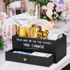 Paper Plate Dispenser with Drawer for Kitchen Countertop, Wooden Paper