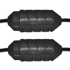 Electriduct Cord Connect Water-Tight Outdoor Lawn Garden Power Extension Housing Cord Lock Protect Holiday Decoration Light Plugs - Black (2 Pack)