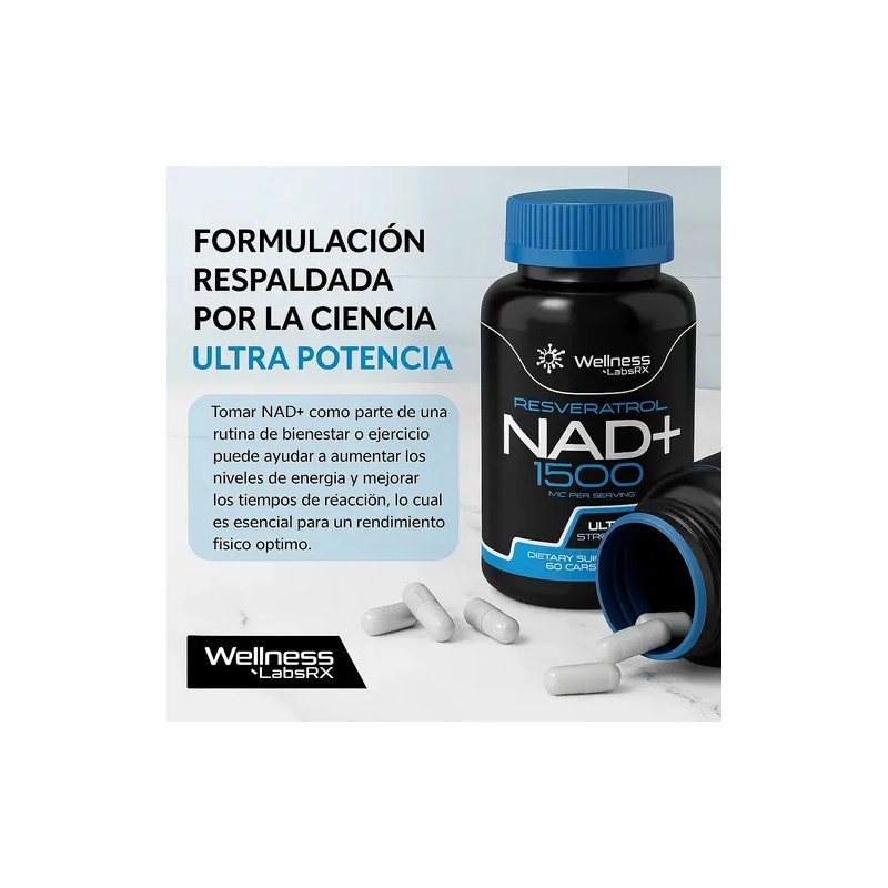 Suplemento en cápsula Wellness Labsrx NAD+ de Nad+ 1500 mg