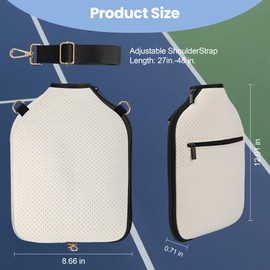 Pickleball Paddle Bag for Women – Lightweight Pickleball Sling Bag with Zipper Pocket & Hanging Hook – Stylish Quilted Crossbody Tote – Fits All Paddles – Ideal Pickleball Gifts for Women