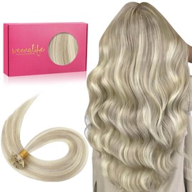 Wennalife Real Hair Bonding Extensions, U-Tip Hair Extensions, 40 cm, 50 g, 50 Strands
