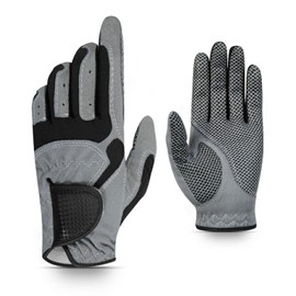 Premium Men's Golf Gloves - Durable Breathable Golf Gloves - Grip Soft Comfortable Anti-Slip Mens Golf Gloves Left Hand - Fit Great Golf Gifts (Grey, 26)