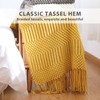 LumiSyne Knitted Blanket with Tassel Plain Bubble Pattern Cuddly Blanket