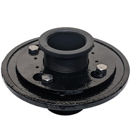 SereneDrains 2 Inch Cast Iron Shower Drain Base for Linear Square Shower Drains Floor Flange Gasket Extension Kit Assembly Pipe Adjustable Hub Rubber Adapter (Cast Iron + Threaded Plastic Fitting)