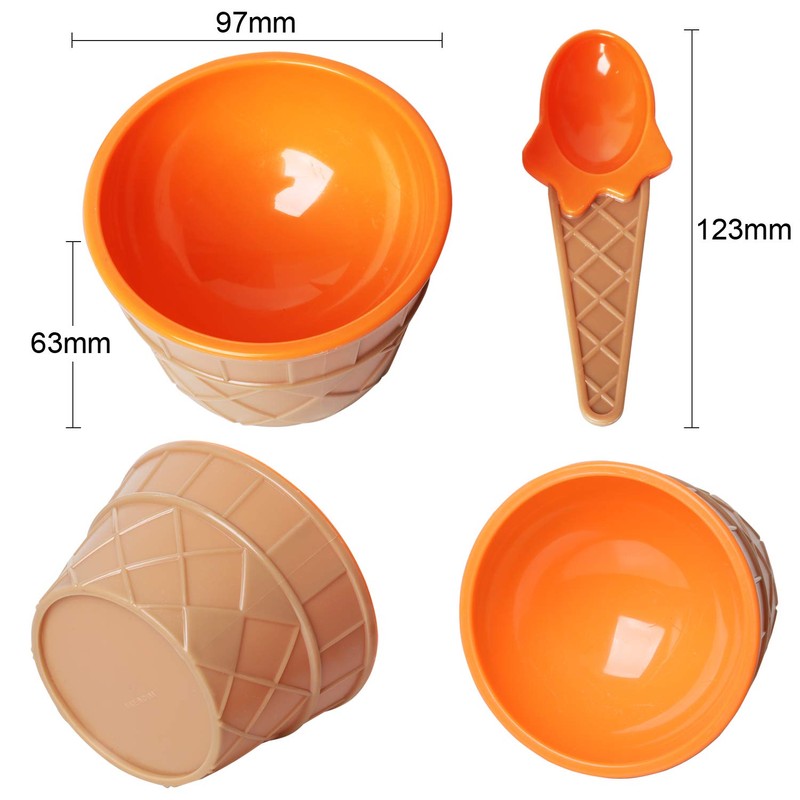 TRIXES Set of 6 Ice Cream Dessert Bowls and Matching