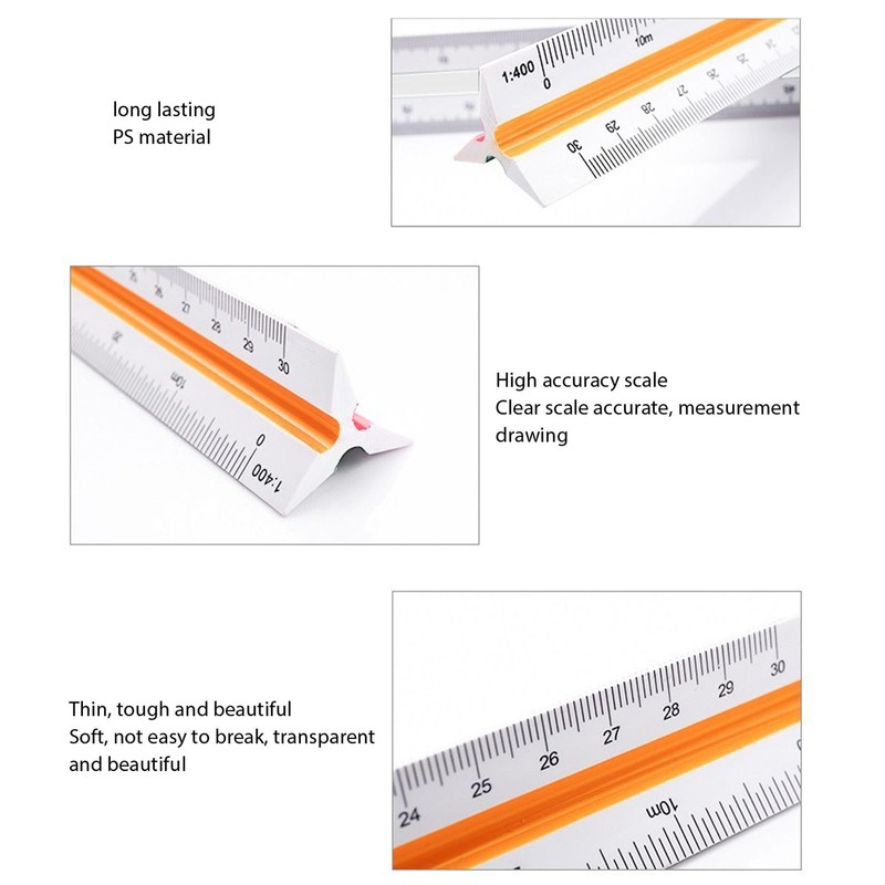 Architectural Scale Ruler, 2Pcs Six Ratios Architectural Scale Ruler Set,
