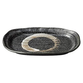 Yamasita Craft 482-6-376 Black Crystal Capital Oval Plate