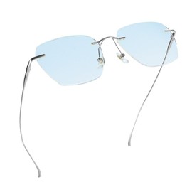 LifeArt Pure Titanium Frame Glasses/Blue Light Blocking Reading Glasses, Reduce Eyestrain, Stylish for Men and Women(Silver,+4.00 Magnification)