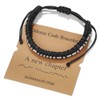 LUTAKU Morse Code Bracelets, Gifts for Men, Gunmetal Beads on