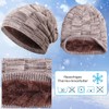 Compagno Warm Lined Beanie Winter Hat - Braided Design, Plain