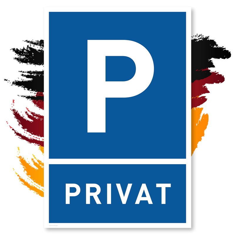 Privatparkplatz Sign (30 x 20 cm Plastic) – Parking Prohibited