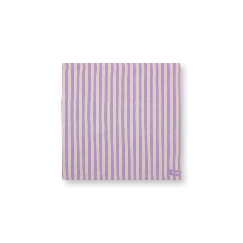 Pip Studio Lily&Lotus Stripes Napkins Purple 40 x 40 cm