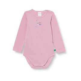 Fred's World by Green Cotton Baby Girls Tangle Applique L/s Body Base Layer, Pink Haze, 80, PINK HAZE
