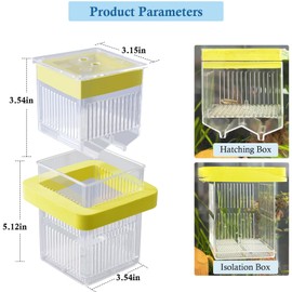 VILLNO Floating Breeding Box for Aquarium, Fish Tank Breeder Box with Hatching Box and Isolation Box, Acrylic Breeder Fish with Divider for Baby Fish Betta Clownfish and Guppy