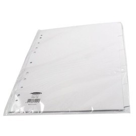 Concord Subject Dividers 230 Micron Punched 11 Holes 5-Part A4 White Ref 79901/99