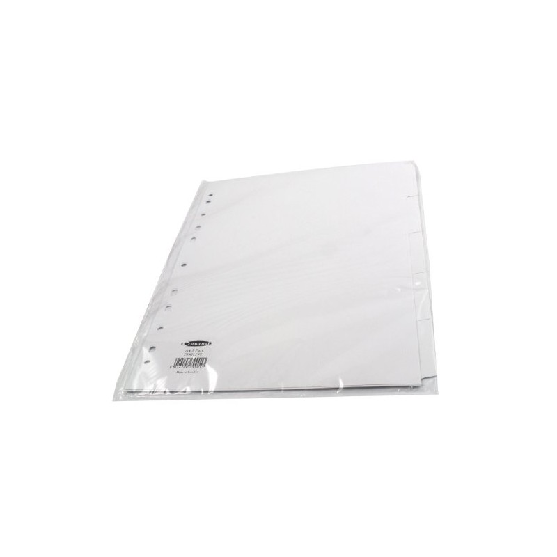 Concord Subject Dividers 230 Micron Punched 11 Holes 5-Part A4