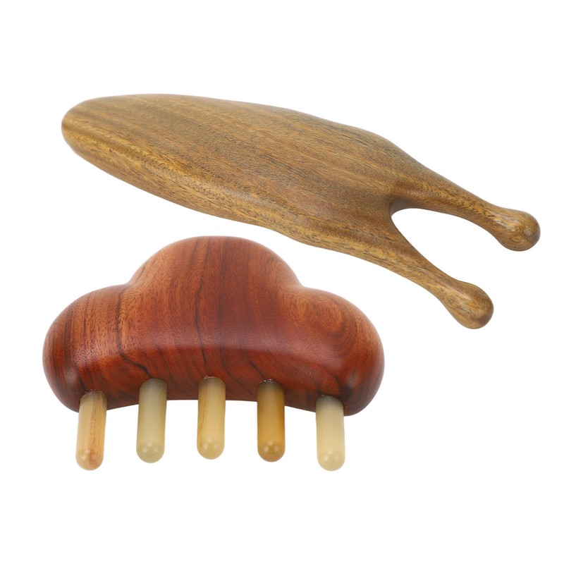 Sandalwood Massage Comb Wide Tooth Scalp Scraping Comb with Nose