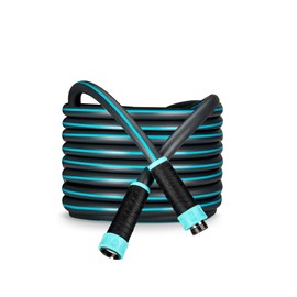 Hybrid Garden Water Hose 75 ft x 5/8”, Durable Heavy Duty Material, Kink-Free with Swivel Grips and Anodized Couplings, 700006 by New England Garden Tools