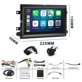4+64G Android Radio Car Stereo for Ford F150 F250 2004-2014 with Wireless Carplay/Android Auto, Car Radio Stereo 7 Inch Touch Screen for Corolla with GPS Navigation/Bluetooth/Backup Camera