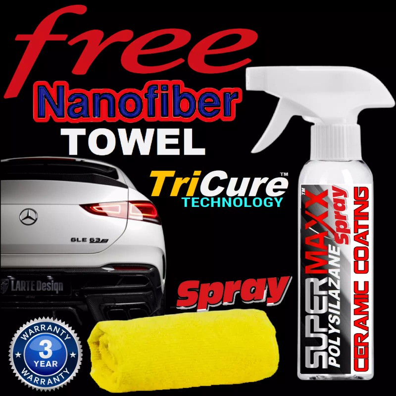 SUPERMAXX CERAMIC CAR COATING SPRAY 8 OZ/237ML ADVANCED SUPER HYDROPHOBIC