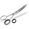 Curved Scissors, Hairdressing Scissors with Micro Teeth 13 cm Stainless Steel