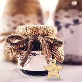 TAIYOU Pack of 300 Wooden Discs with Plastic Box Wooden Stars Wooden Heart Wooden Flowers for Crafts Decorating DIY Wood Decorative Wooden Discs for Christmas Decoration Table Decoration Scatter