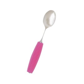 Okabe Hiroshi Tableware Seisakusho FLEX Flex Metal Spoon with Grip, Large, Pink FM-03P