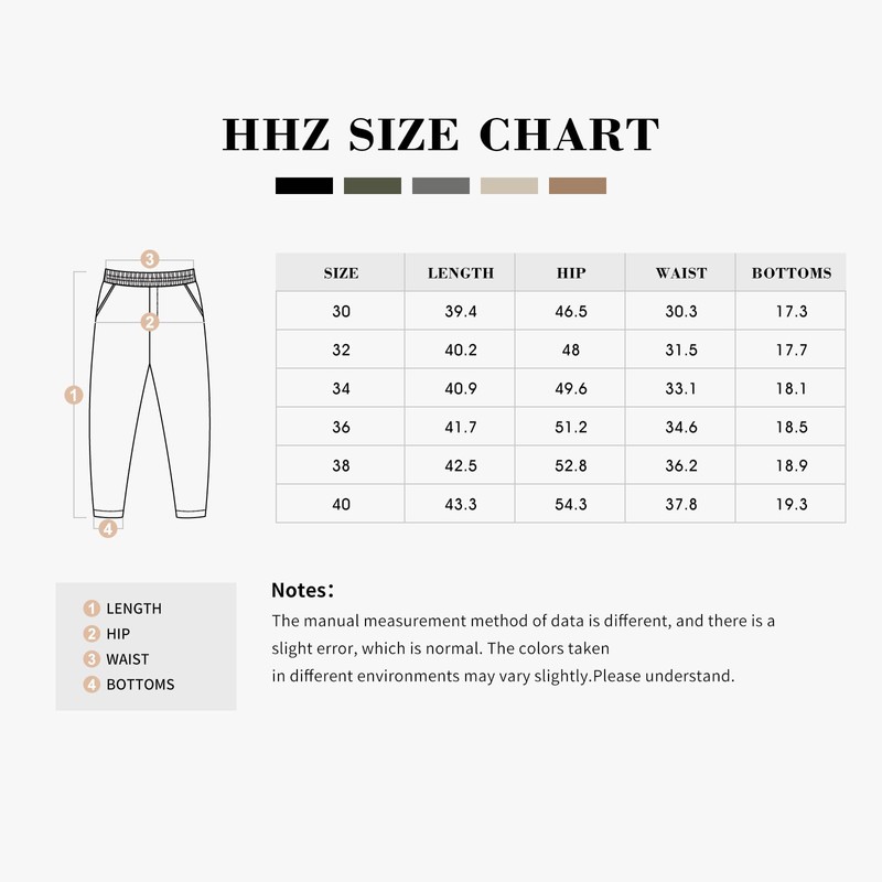 HHZ Men's Cotton Casual Loose Fit Sweatpants Yoga Baggy Sweats