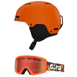 Giro Crue Combo Pack Ski Helmet - Snowboarding Helmet with Matching Goggles Matte Bright Orange/Rev Jelly S (52-55.5cm)