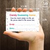 Antgiftshop Candy Guessing Game Cards, Games Activities and Decorations, 50-Pack.