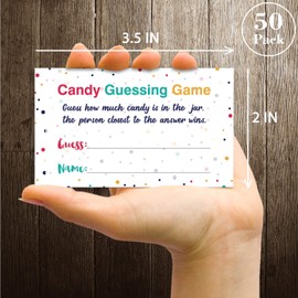 Antgiftshop Candy Guessing Game Cards, Games Activities and Decorations, 50-Pack.