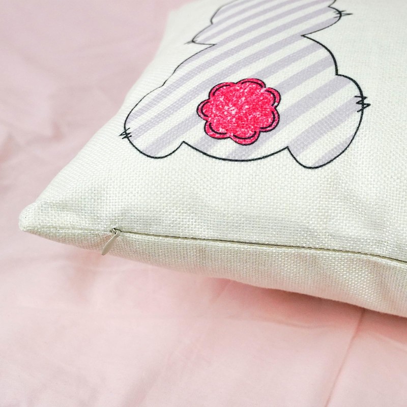ONWAY Easter Bunny Throw Pillow Cover 12x20 Inch Stripes Pink
