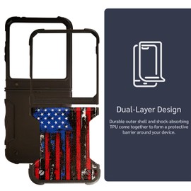 CasesOnDeck GripArmor Shield Heavy Duty Hybrid Dual Layer Shockproof Cover: Compatible with Motorola Motorola RAZR (2024 ONLY) / Moto RAZR 2024, Anti-Slip Design - USA Splatter Flag