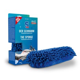 DR. WACK S100 Sponge for Motorcycle, Premium Microfibre, Extra Gentle and Absorbent, Cleaning Sponge with Smooth Side and Long Chenille Fibres, High Pile on Both Sides, High-Quality Motorcycle Care