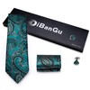 DiBanGu Conjunto de gemelos de seda para hombre con corbata