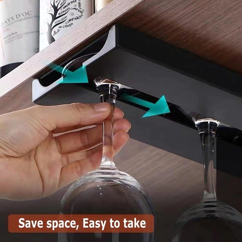 runruii Wine Glass Holder Under Shelf Cabinet Wine Glass Rack