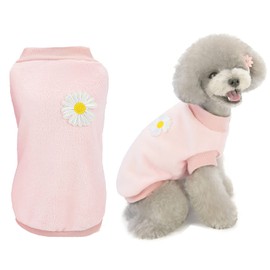 Dog Jumper Dog Clothes Fleece Dog Wool Jumper Winter Warm Sweatshirt Flower Pyjamas Fleece Jumper for Small Dogs Medium Dogs Cats