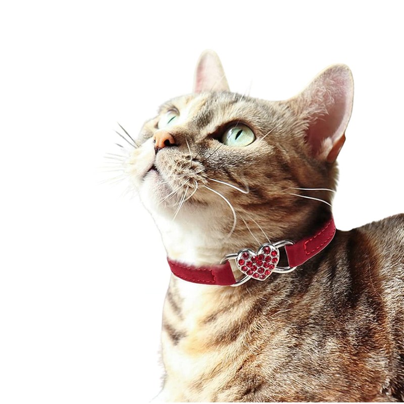 WDPAWS Cat Collar, Kitten, Sparkling, Crystal Collar, Dog, Cute, Heart,