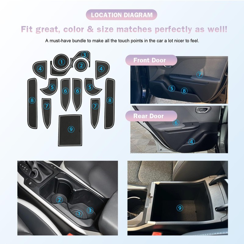Center Console Liners Mats Compatible with 2025 Kia K4 Accessories